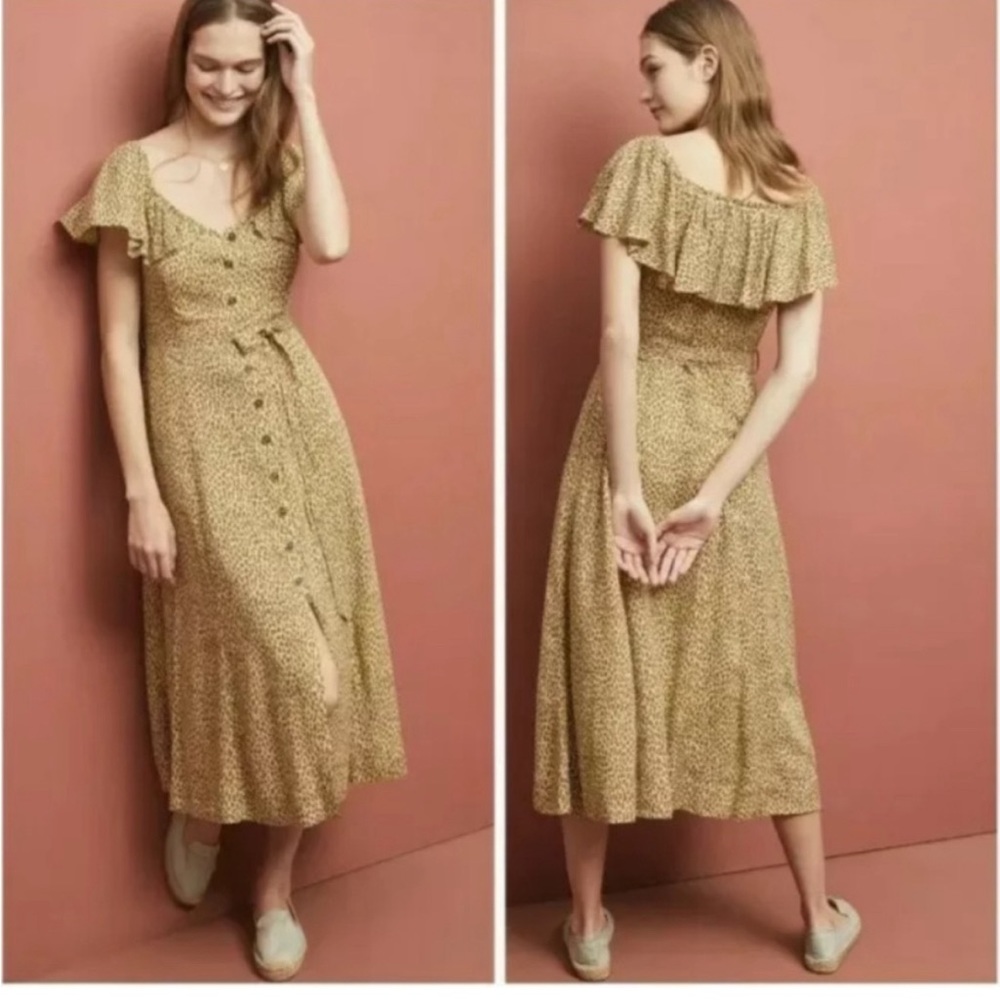 Anthropologie Bolano Leopard Print Dress